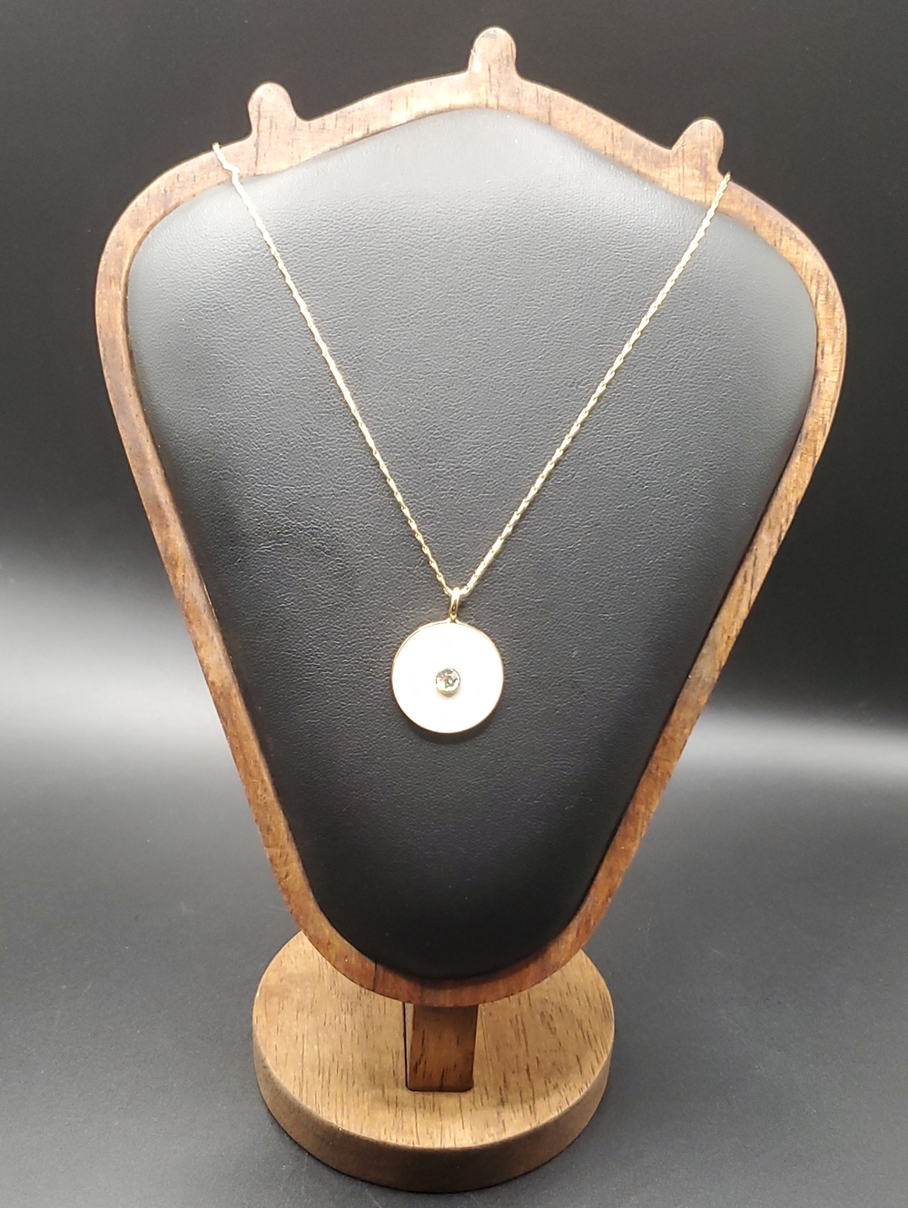 Kate Spade Gold-Tone Disc Necklace with Clear Center Stone
